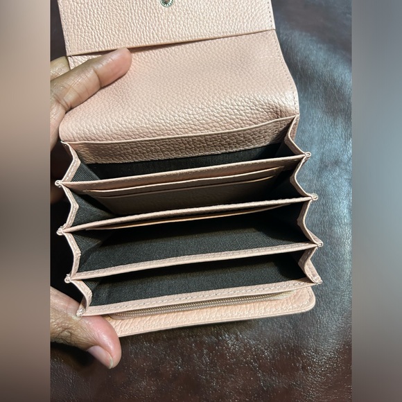 Luxury Pebbled Leather Bi Fold Wallet Beige Pink…NWOT! Please read description. - Picture 3 of 11
